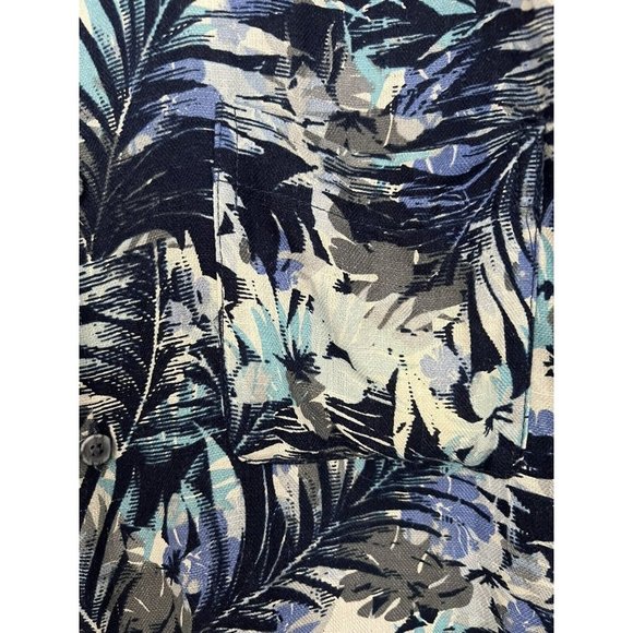 Tasso Elba Hawaiian Mens Button Down Shirt Size L Blue Floral Print Silk… - Picture 2 of 6